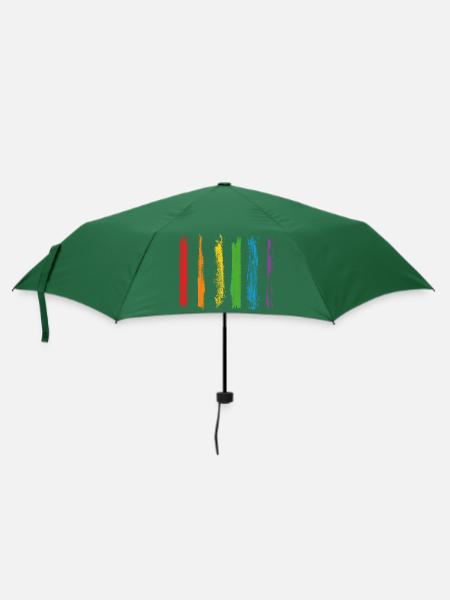 Farbe Klecks Spritzer Maler Geschenk bunt Linie - Regenschirm (klein) - Flaschengrün