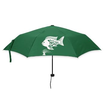 Fisch Aquarium Meerestier Klima Umweltschutz - Regenschirm (klein) - Flaschengrün - Vorne