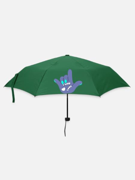 Lebenslinien - Vorhersage - Regenschirm (klein) - Flaschengrün