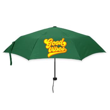 Good Vibes | Farben änderbar - Regenschirm (klein) - Flaschengrün - Vorne