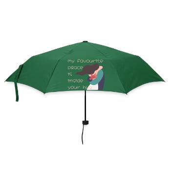 Mein Lieblingsort ist in deiner Umarmung - Regenschirm (klein) - Flaschengrün - Vorne