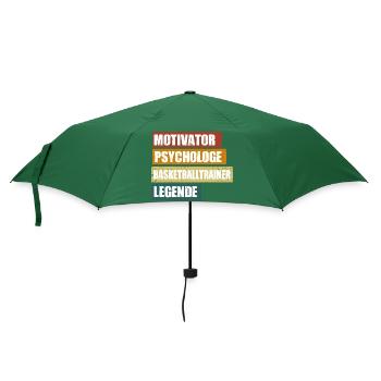 Lustiger Basketballtrainer Spruch - Regenschirm (klein) - Flaschengrün - Vorne