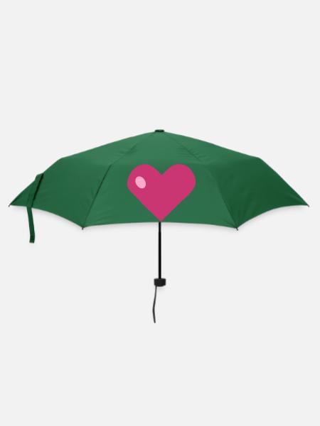 Schenk mir dein Herz - Regenschirm (klein) - Flaschengrün