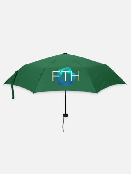 ETH Blockchain Kryptowährung - Regenschirm (klein) - Flaschengrün