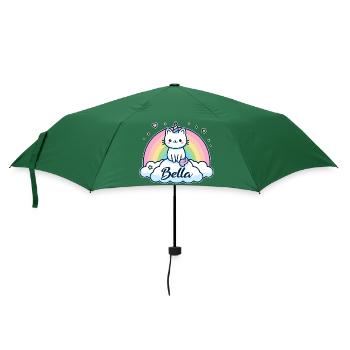 Bella Name Vorname Einhornkatze - Regenschirm (klein) - Flaschengrün - Vorne