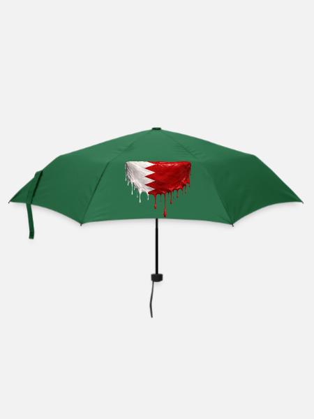 Bahrain Flagge Tropfen Kunst - Regenschirm (klein) - Flaschengrün