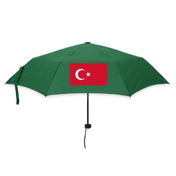 Türkei Flagge Türkbayragi - Regenschirm (klein) - Flaschengrün - Vorne