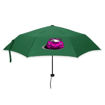 Lambo Sportwagen lila - Regenschirm (klein) - Flaschengrün - Vorne