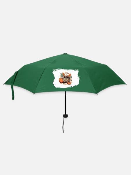 Herbstliebe - Regenschirm (klein) - Flaschengrün