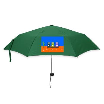Zapfsaeulen in der Wueste - Regenschirm (klein) - Flaschengrün - Vorne