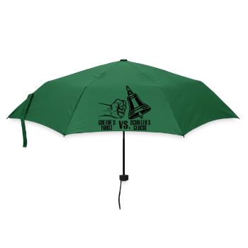 Farbe änderbar | Goethe vs. Schiller - Regenschirm (klein) - Flaschengrün - Vorne