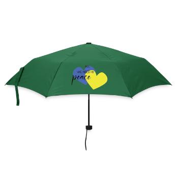 Herzen blau und gelb - Regenschirm (klein) - Flaschengrün - Vorne