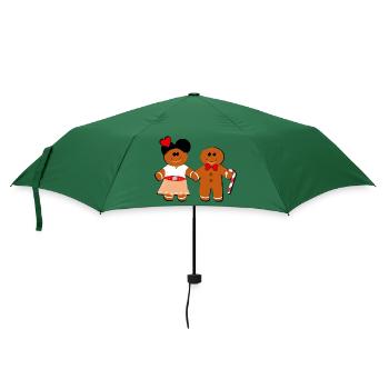 Elsace Couple von Mannele Mannala - Regenschirm (klein) - Flaschengrün - Vorne