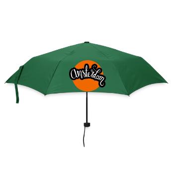 Amsterdam Niederländisch Orange T-Shirt - Regenschirm (klein) - Flaschengrün - Vorne