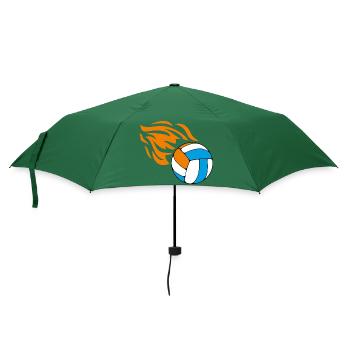 Fliegender flammender Volleyball - Regenschirm (klein) - Flaschengrün - Vorne