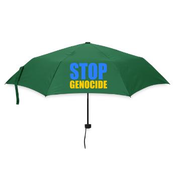 Stop genocide - Regenschirm (klein) - Flaschengrün - Vorne