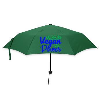 Vegan Power - Regenschirm (klein) - Flaschengrün - Vorne