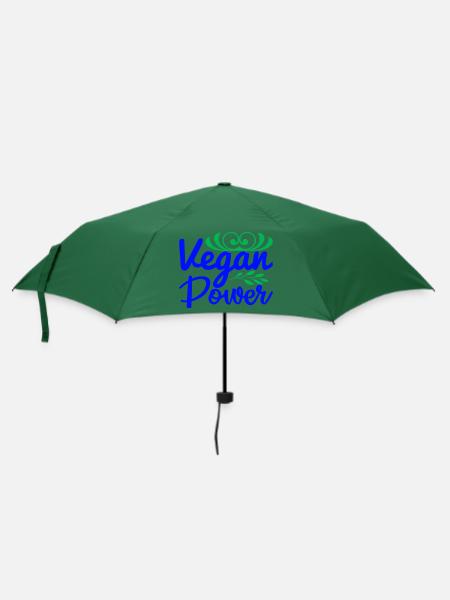 Vegan Power - Regenschirm (klein) - Flaschengrün