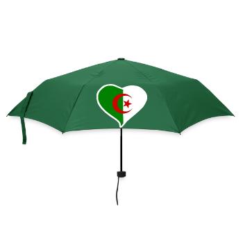 Algerien Herz Flagge - Regenschirm (klein) - Flaschengrün - Vorne