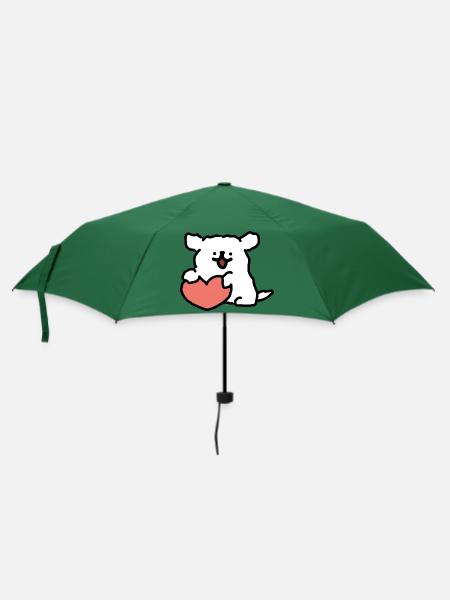 Happy Maltese - Regenschirm (klein) - Flaschengrün