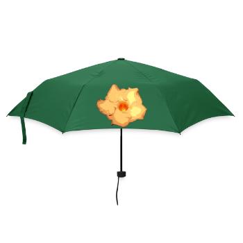 Gelbe Blume - Regenschirm (klein) - Flaschengrün - Vorne
