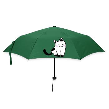 Weißes Kätzchen - Regenschirm (klein) - Flaschengrün - Vorne