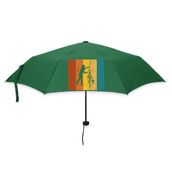 Vintage-Geschenk Angeln - Regenschirm (klein) - Flaschengrün - Vorne
