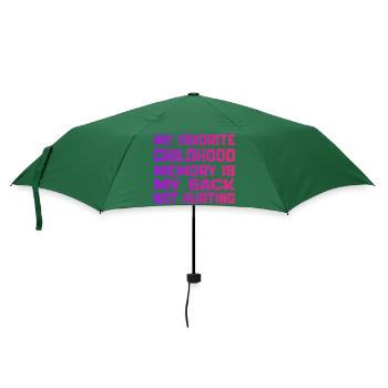 Meine liebste Kindheitserinnerung ist mein schmerzender Rücken - Regenschirm (klein) - Flaschengrün - Vorne