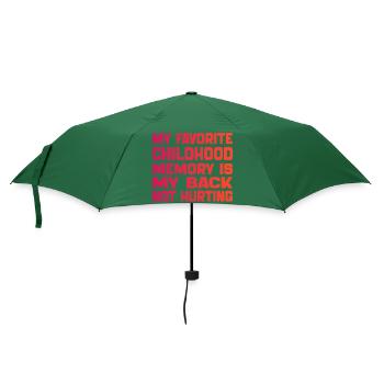 Meine liebste Kindheitserinnerung ist mein schmerzender Rücken - Regenschirm (klein) - Flaschengrün - Vorne
