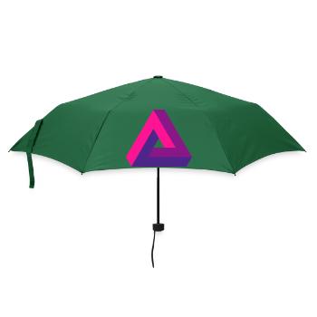 Verblüffende Perspektive: Unmögliches 3D-Dreieck - Regenschirm (klein) - Flaschengrün - Vorne