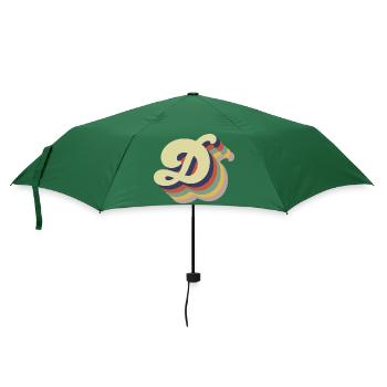 Retro-Brief - Regenschirm (klein) - Flaschengrün - Vorne