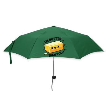 Ich bin Butter als du lustiges Wortspiel-Design für Bäcker - Regenschirm (klein) - Flaschengrün - Vorne