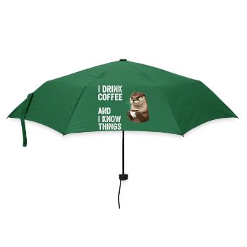 Kaffee Coffeeshop - Regenschirm (klein) - Flaschengrün - Vorne