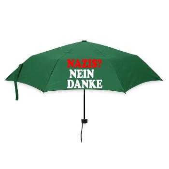 Nazis nein danke - Regenschirm (klein) - Flaschengrün - Vorne