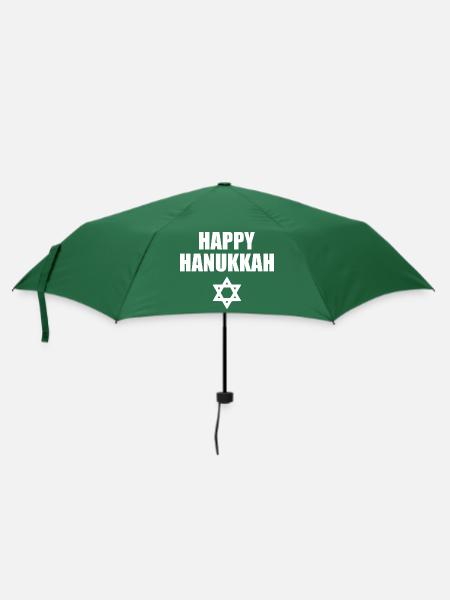 HAPPY HANUKKAH - Regenschirm (klein) - Flaschengrün