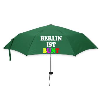 Berlin ist bunt - Regenschirm (klein) - Flaschengrün - Vorne