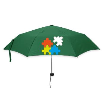 Puzzel Retrogaming Geschenk Legespiel Spiel Games - Regenschirm (klein) - Flaschengrün - Vorne