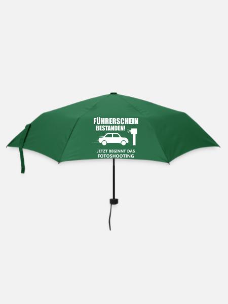 Führerschein bestanden Spruch Geschenk - Regenschirm (klein) - Flaschengrün