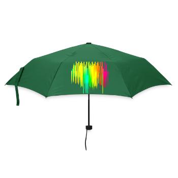 Regenbogen Verlauf bunt cool retro trendy Art 2 - Regenschirm (klein) - Flaschengrün - Vorne
