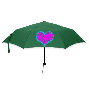 pink herz - Regenschirm (klein) - Flaschengrün - Vorne