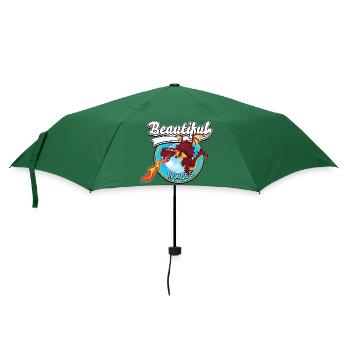 Schönes walisisches rotes Drachenlogo - Regenschirm (klein) - Flaschengrün - Vorne