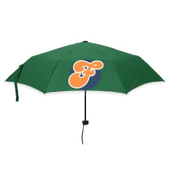 Buchstabe f orange sport - Regenschirm (klein) - Flaschengrün - Vorne