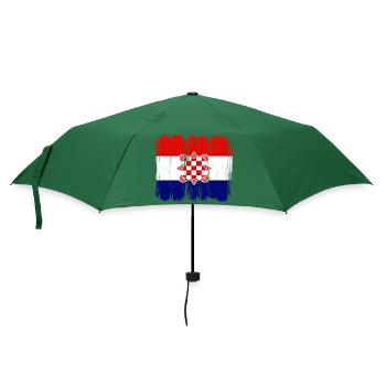 Kroatien hrvatska kroatien hrv hr zagreb geteilte Flagge - Regenschirm (klein) - Flaschengrün - Vorne