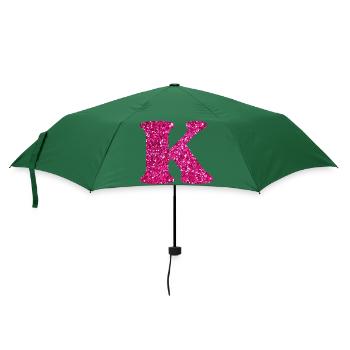 Buchstabe k rosa Glitzer - Regenschirm (klein) - Flaschengrün - Vorne