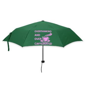 overthinking and over-caffeinated in pink - Regenschirm (klein) - Flaschengrün - Vorne