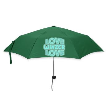 Spruch Winzer - Regenschirm (klein) - Flaschengrün - Vorne