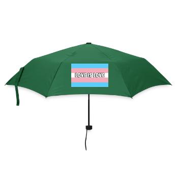 Trans Pride Liebe ist Liebe - Regenschirm (klein) - Flaschengrün - Vorne