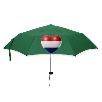 Herz (Niederlande / Nederland) - Regenschirm (klein) - Flaschengrün - Vorne