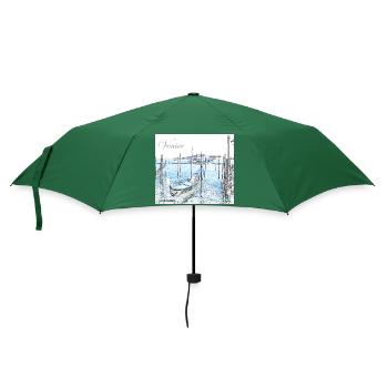 Venedig Gondel Italien - Regenschirm (klein) - Flaschengrün - Vorne