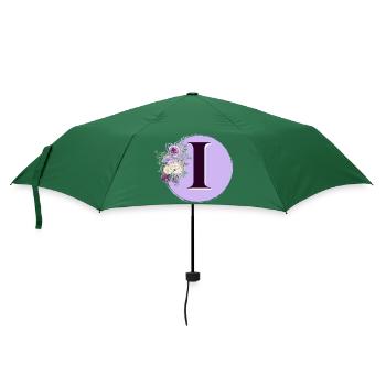 Buchstabe I Blumenkrone - Regenschirm (klein) - Flaschengrün - Vorne